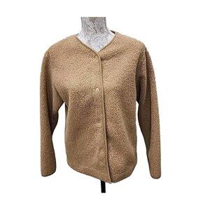 Joie Front Snap Sherpa Teddy Bear Jacket Light Brown Women's XS